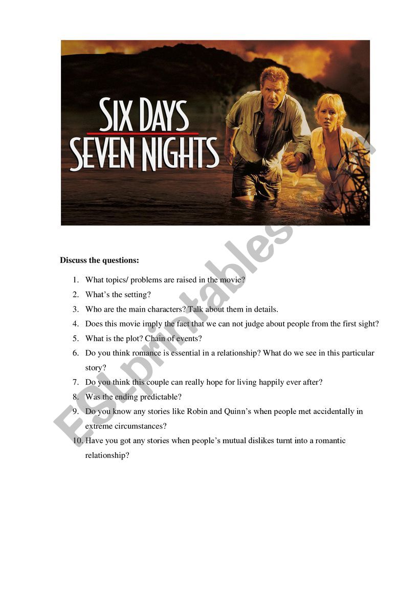 6 DAYS 7 NIGHTS movie discussion