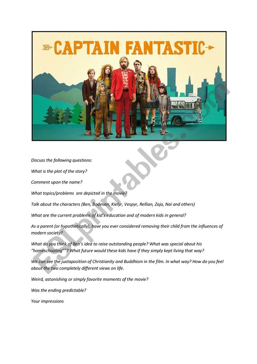 CAPTAIN FANTASTIC movie discussion