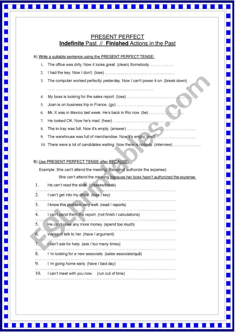 Present Perfect Simple Part 1 worksheet