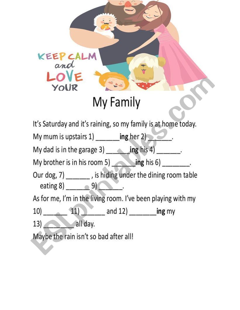 Family MAD LIB worksheet