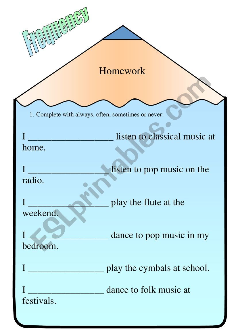 Frequency Adverbs worksheet