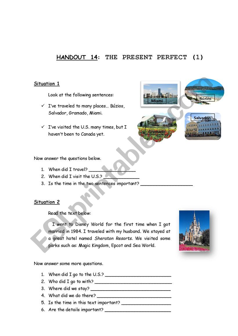 Present Perfect Practice worksheet