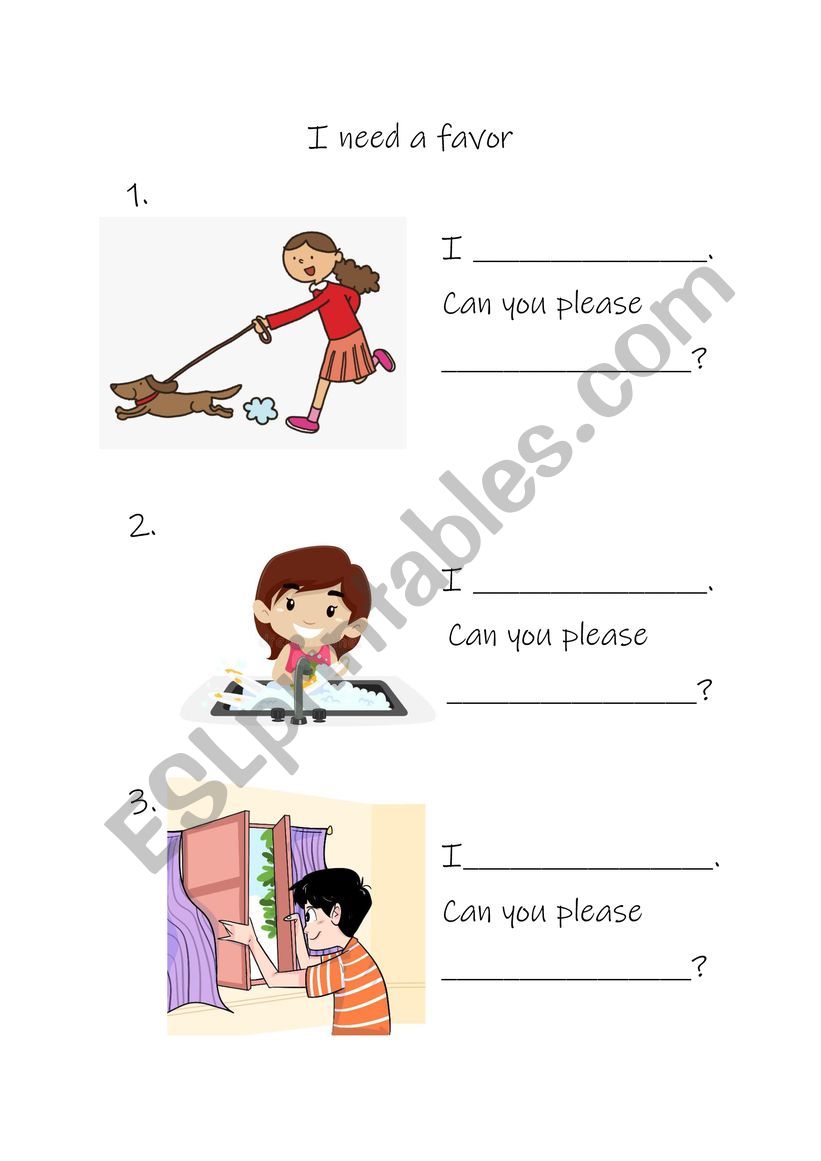 I need a favor  worksheet
