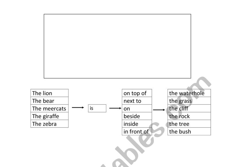 Preposition Sentences worksheet