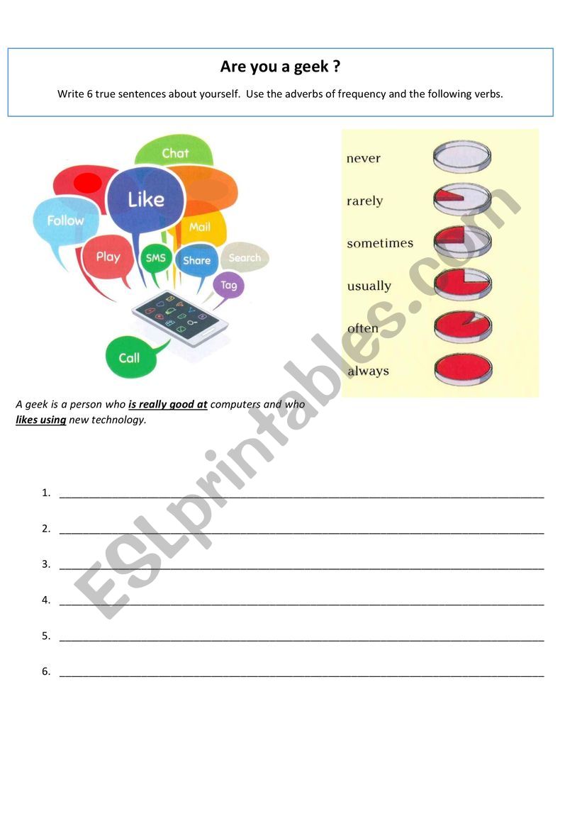 Are you a geek? (adverbs of frequency + media)