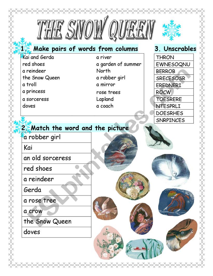 The Snow Queen - worksheet worksheet