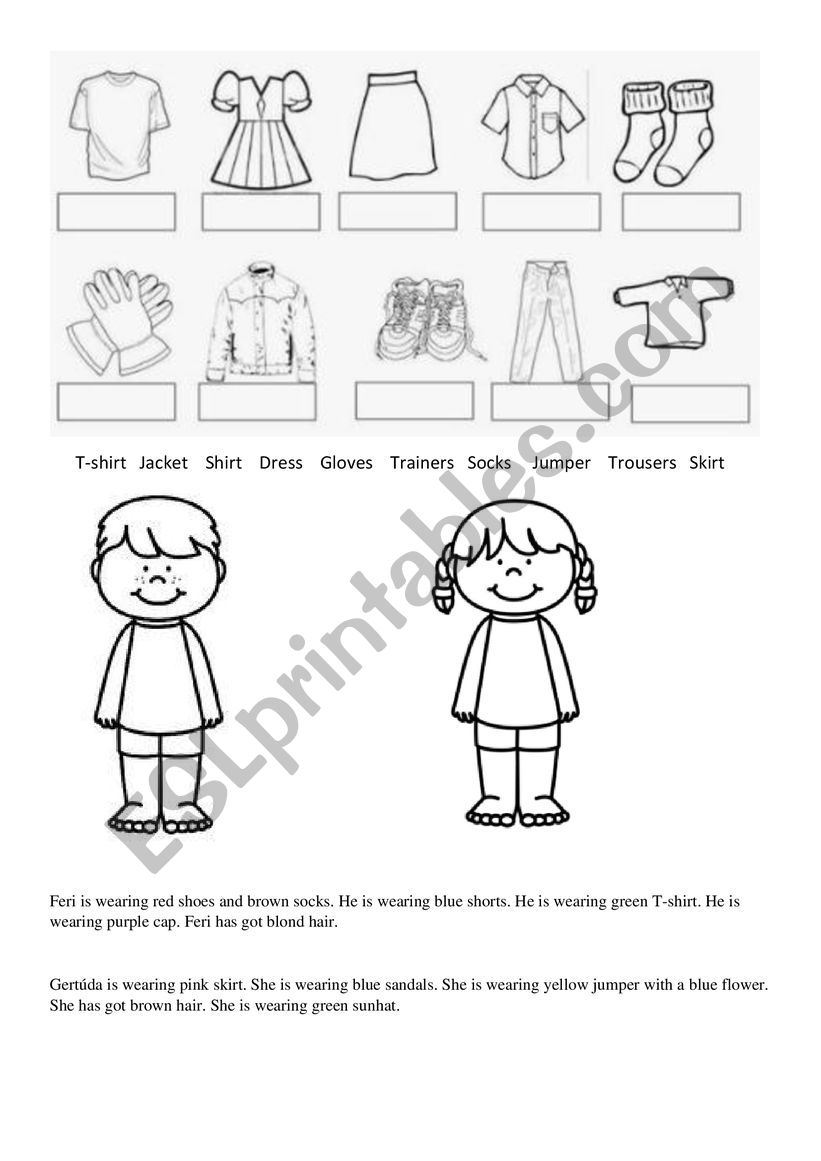 My Clothes Worksheet