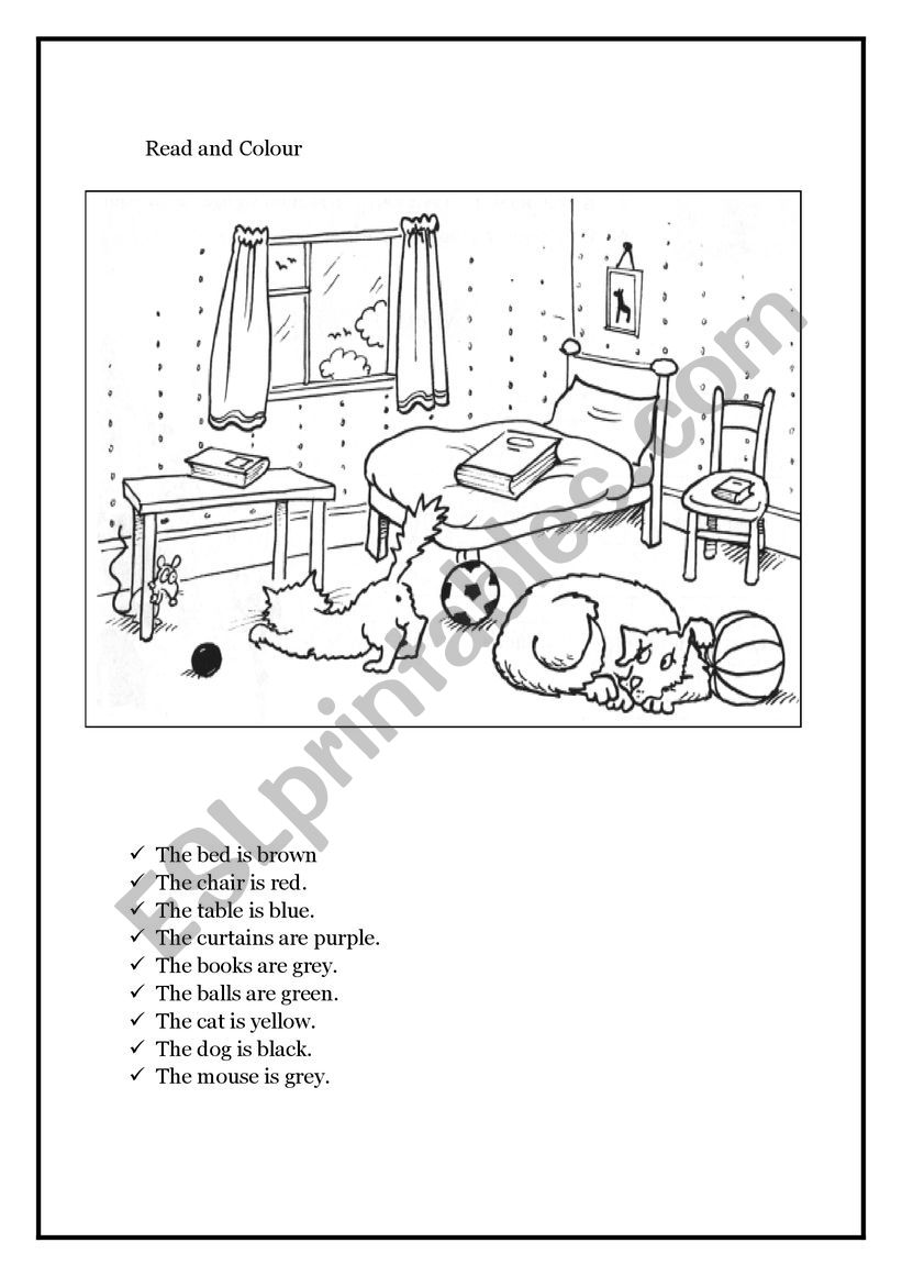 Read and color worksheet