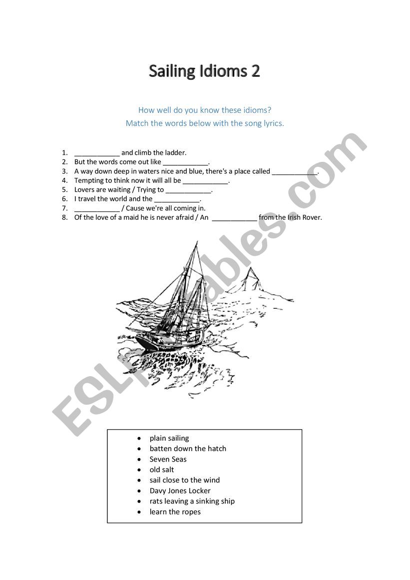 Sailing Idioms 2 worksheet