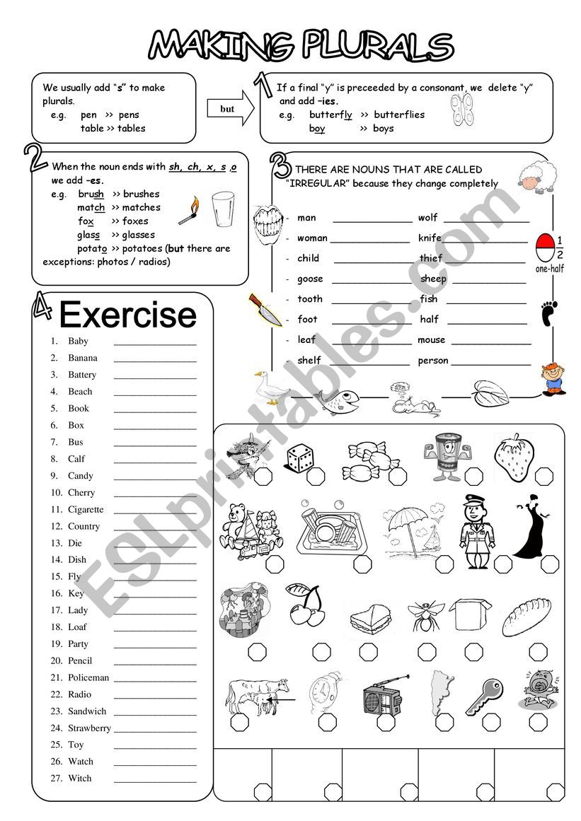 Plurals worksheet