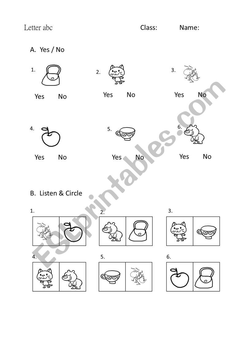 letter abc worksheet
