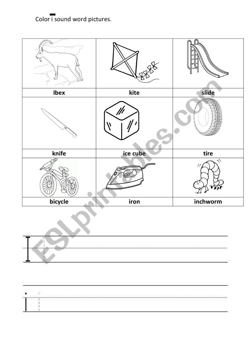 Letter I worksheet