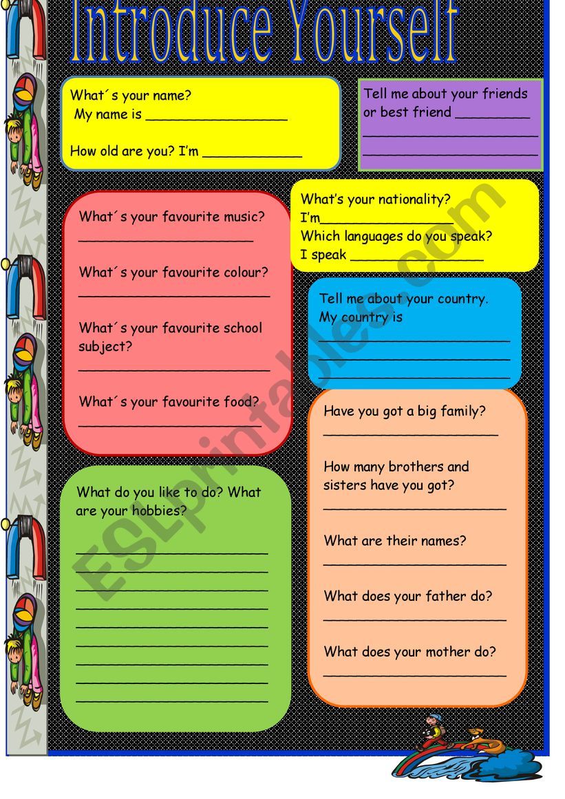 Introduce yourself worksheet