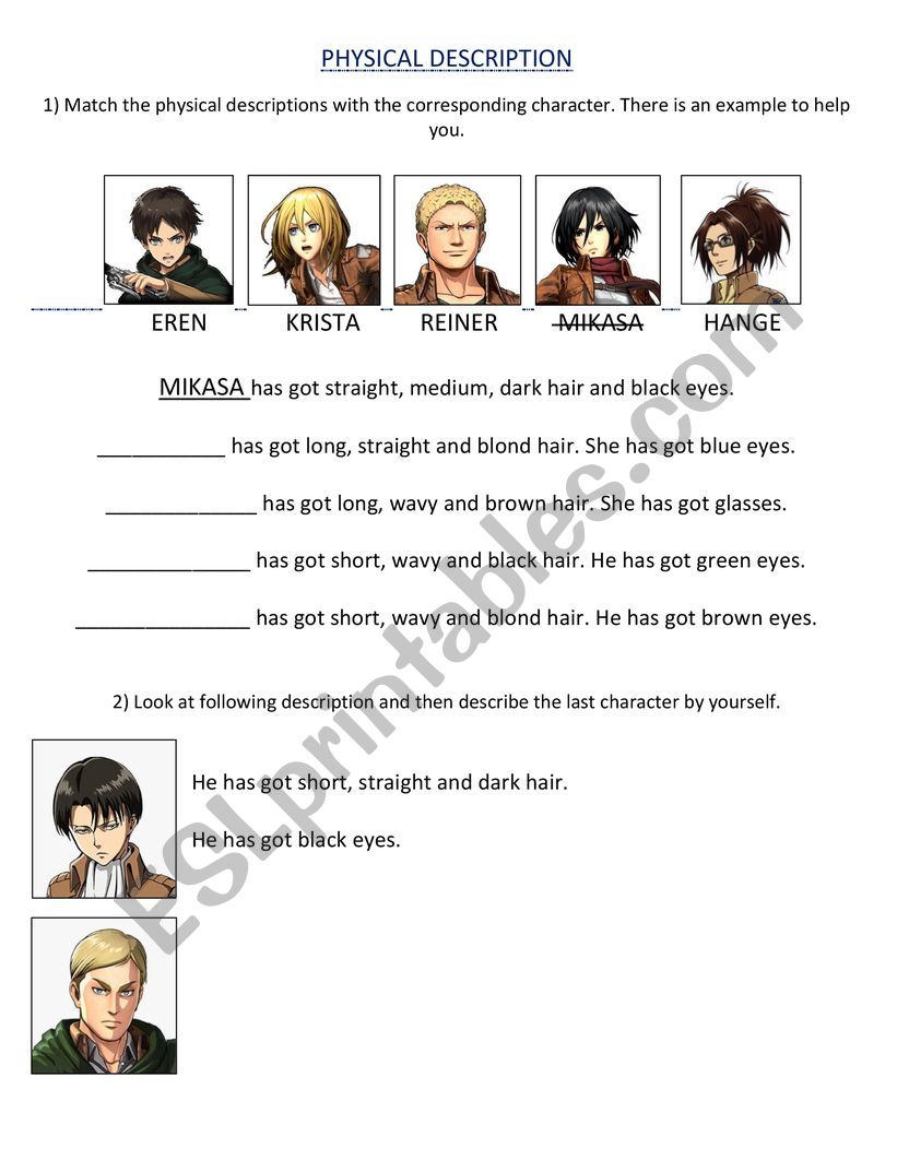 Attack on Titan (hair description)