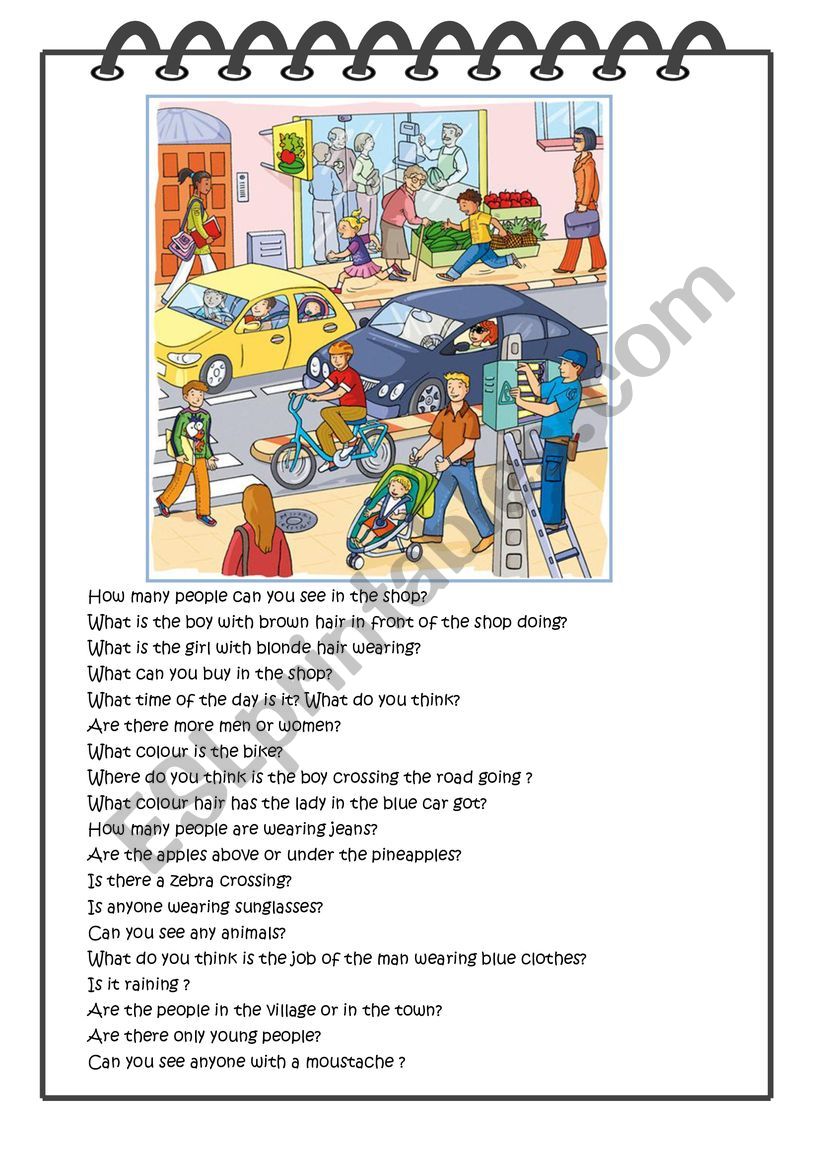 Picture Description worksheet