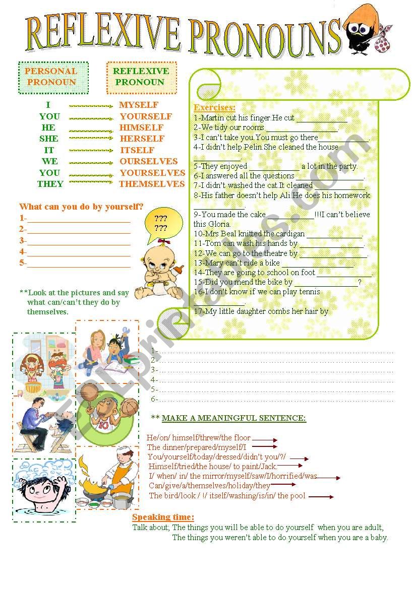 Reflexive Pronouns worksheet