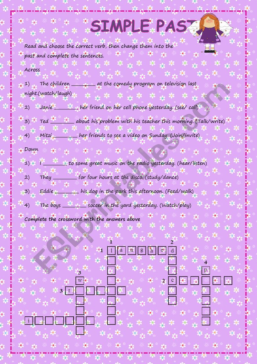 PAST SIMPLE EXERCISES worksheet