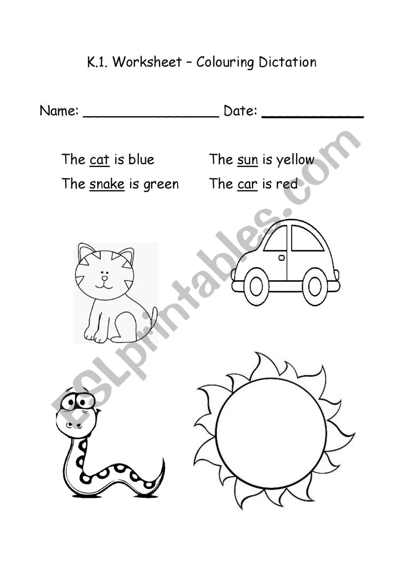 Colouring Dictation for Young Learners