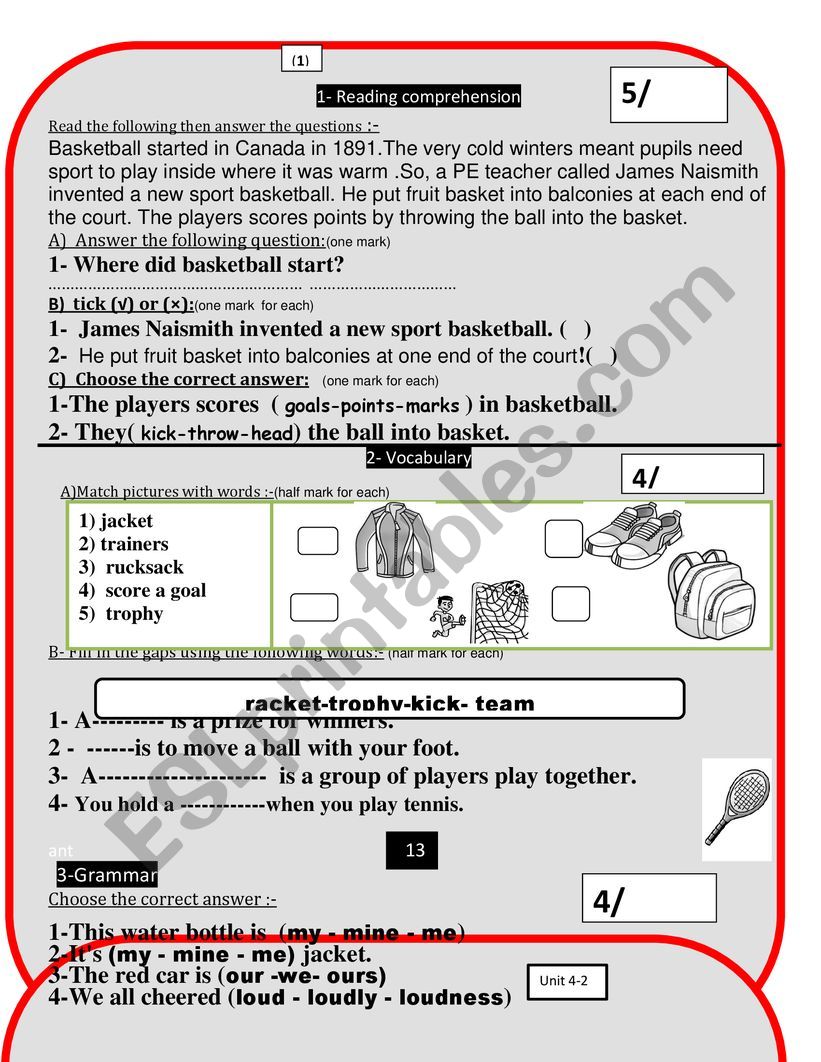 family and friends general tests units 4 book 4