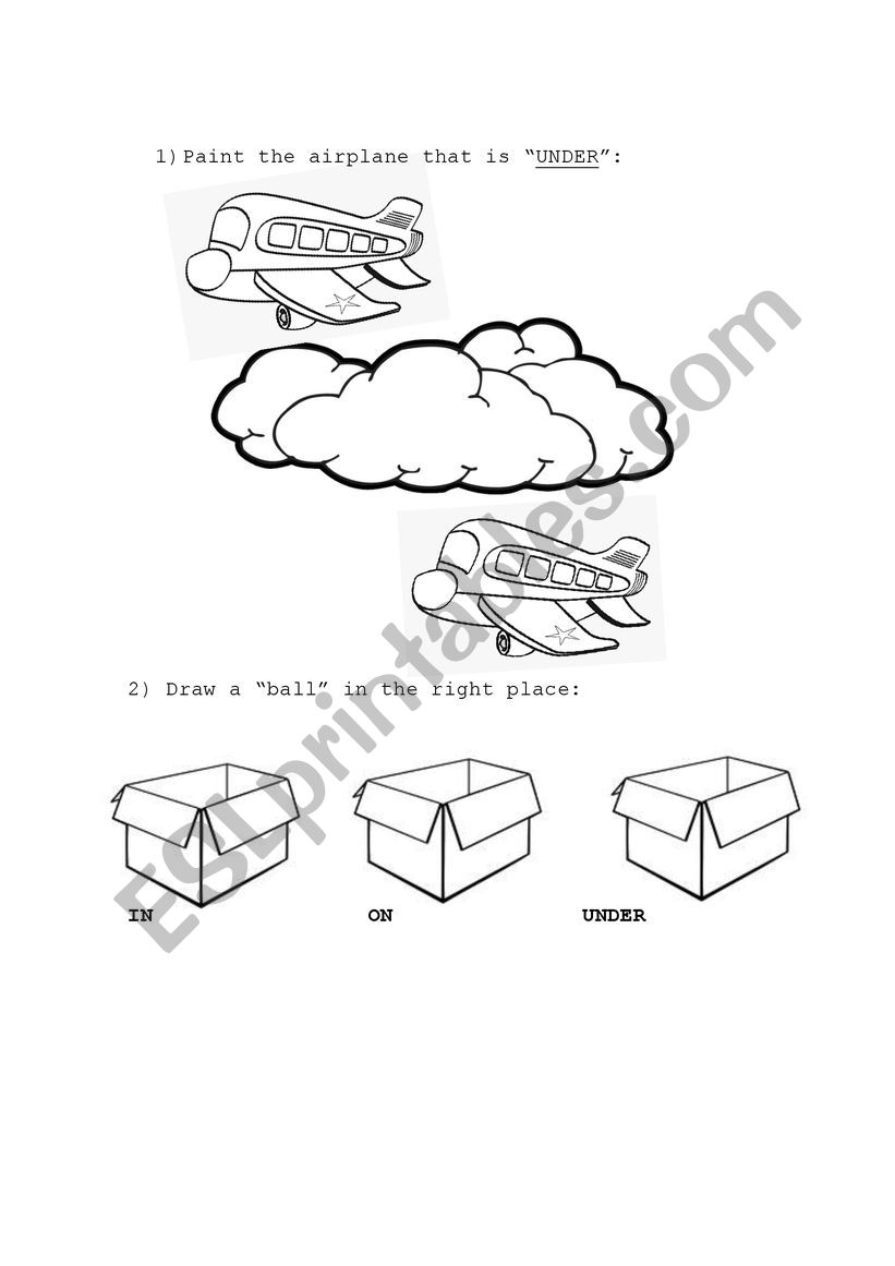 Preposition of place worksheet