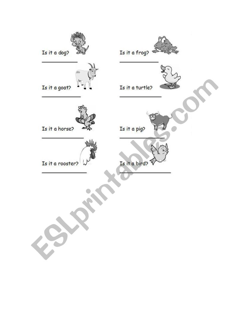 farm animals worksheet