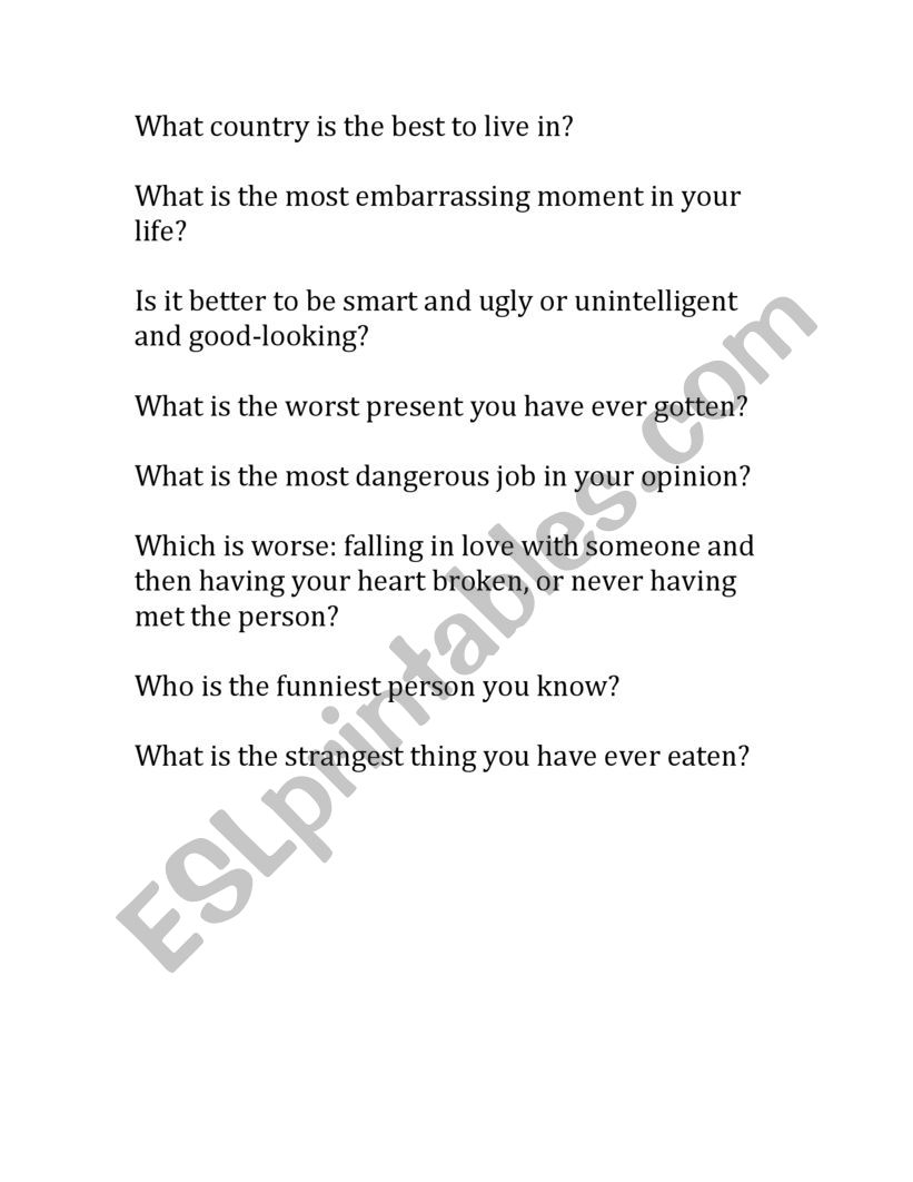 Comparative and Superlative Worksheet
