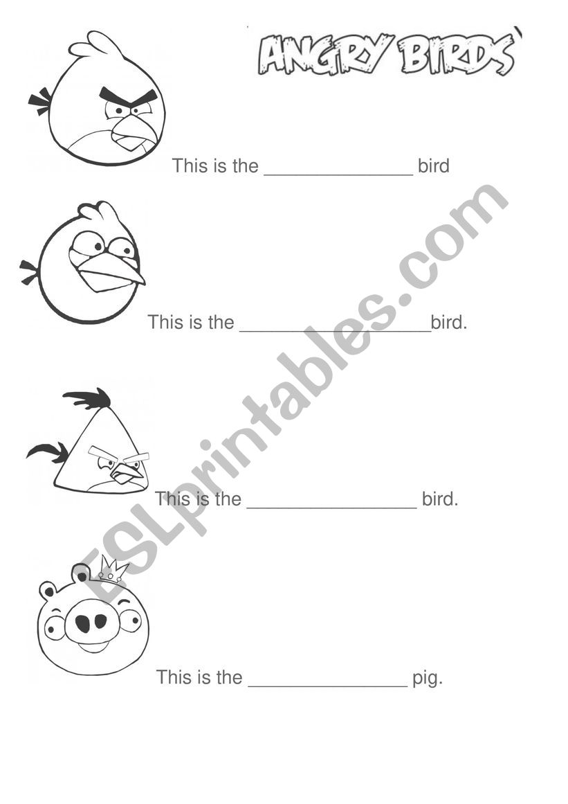colour the angry birds worksheet