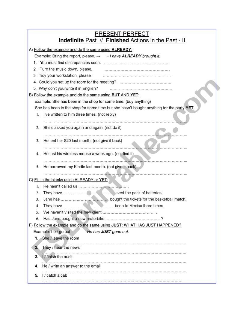 Present Perfect Simple 02 worksheet