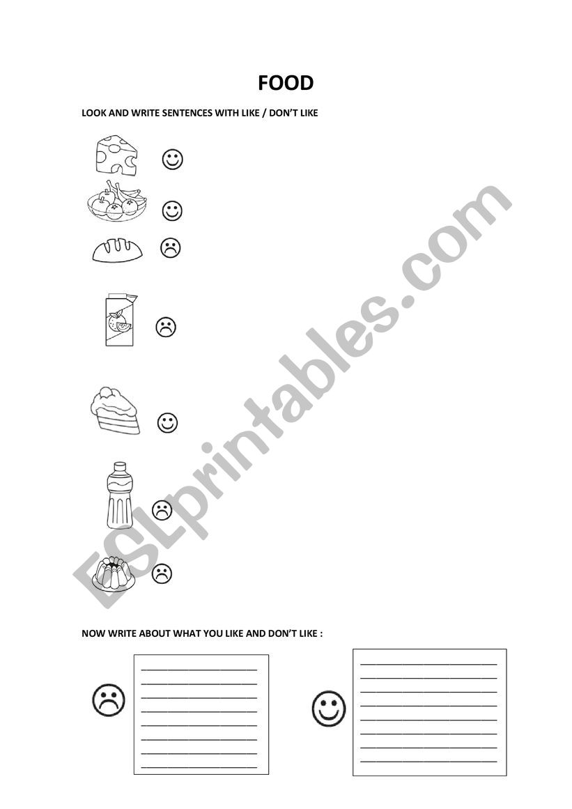 FOOD worksheet