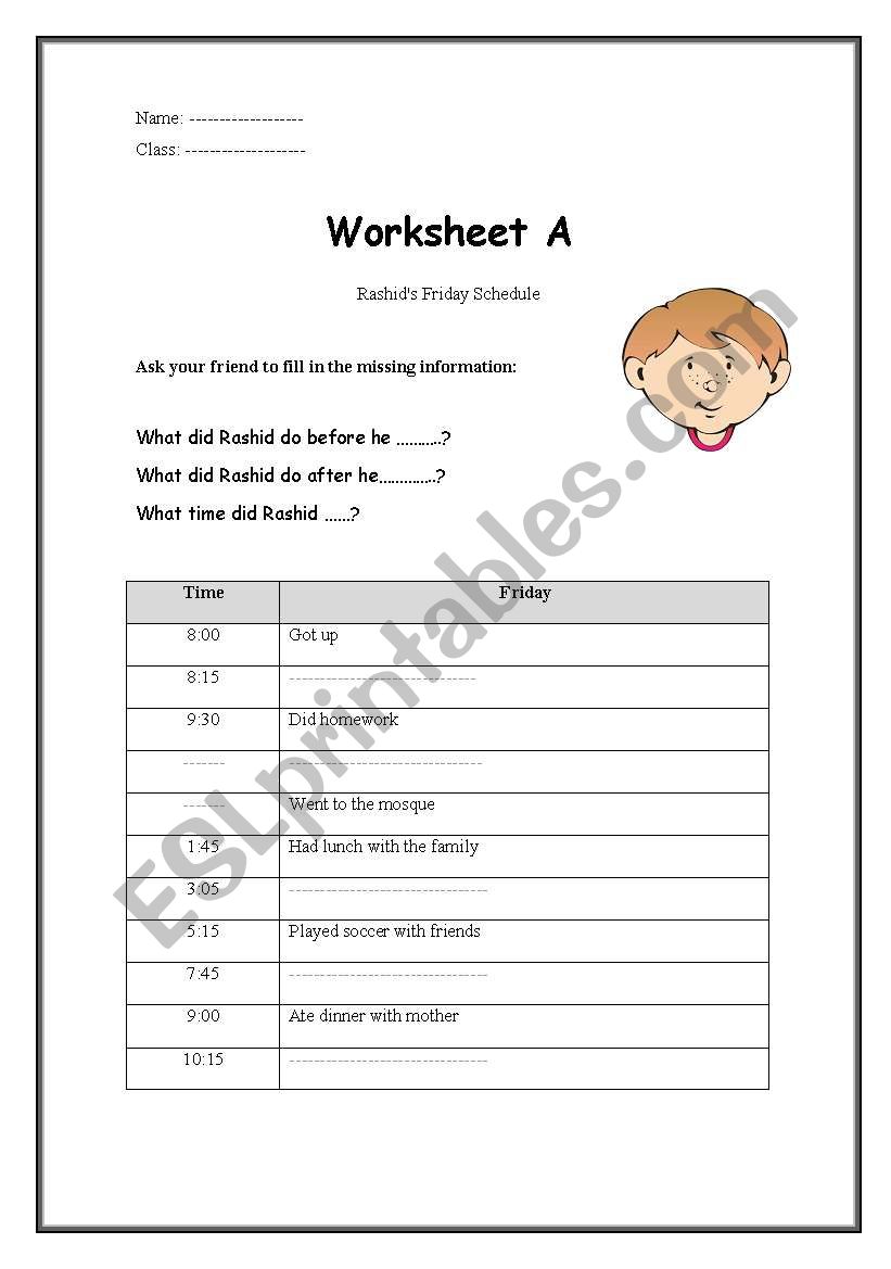 Ask and Answer - past tense worksheet