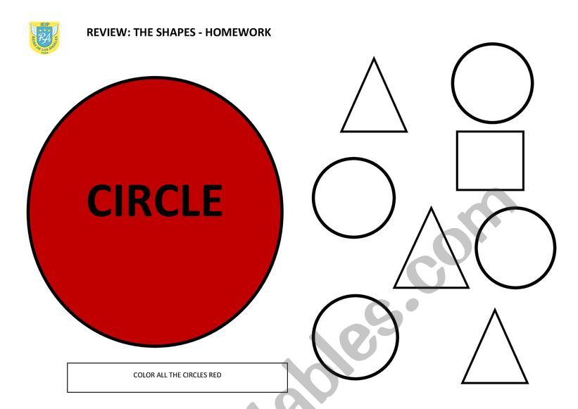 Review the shapes worksheet