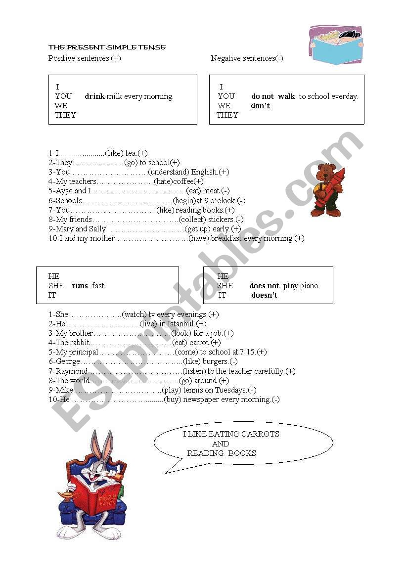 THE PRESENT SIMPLE TENSE worksheet