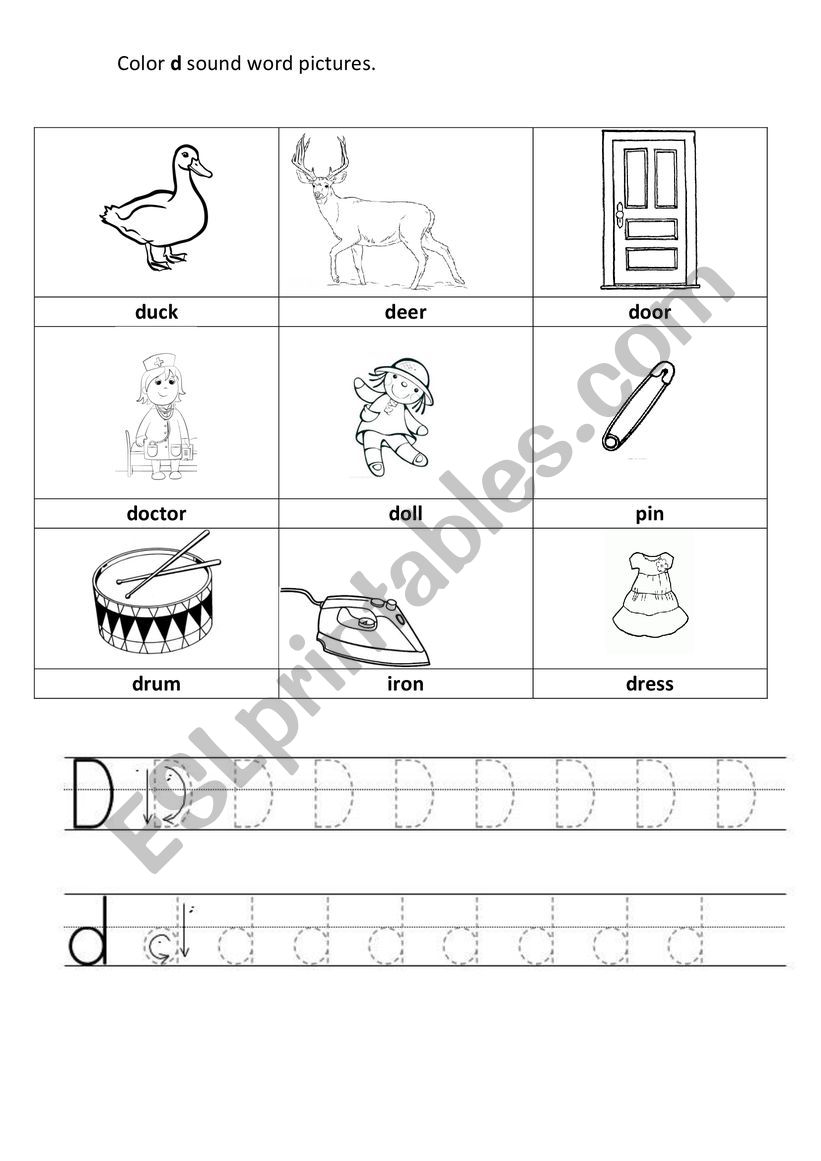 Letter D worksheet