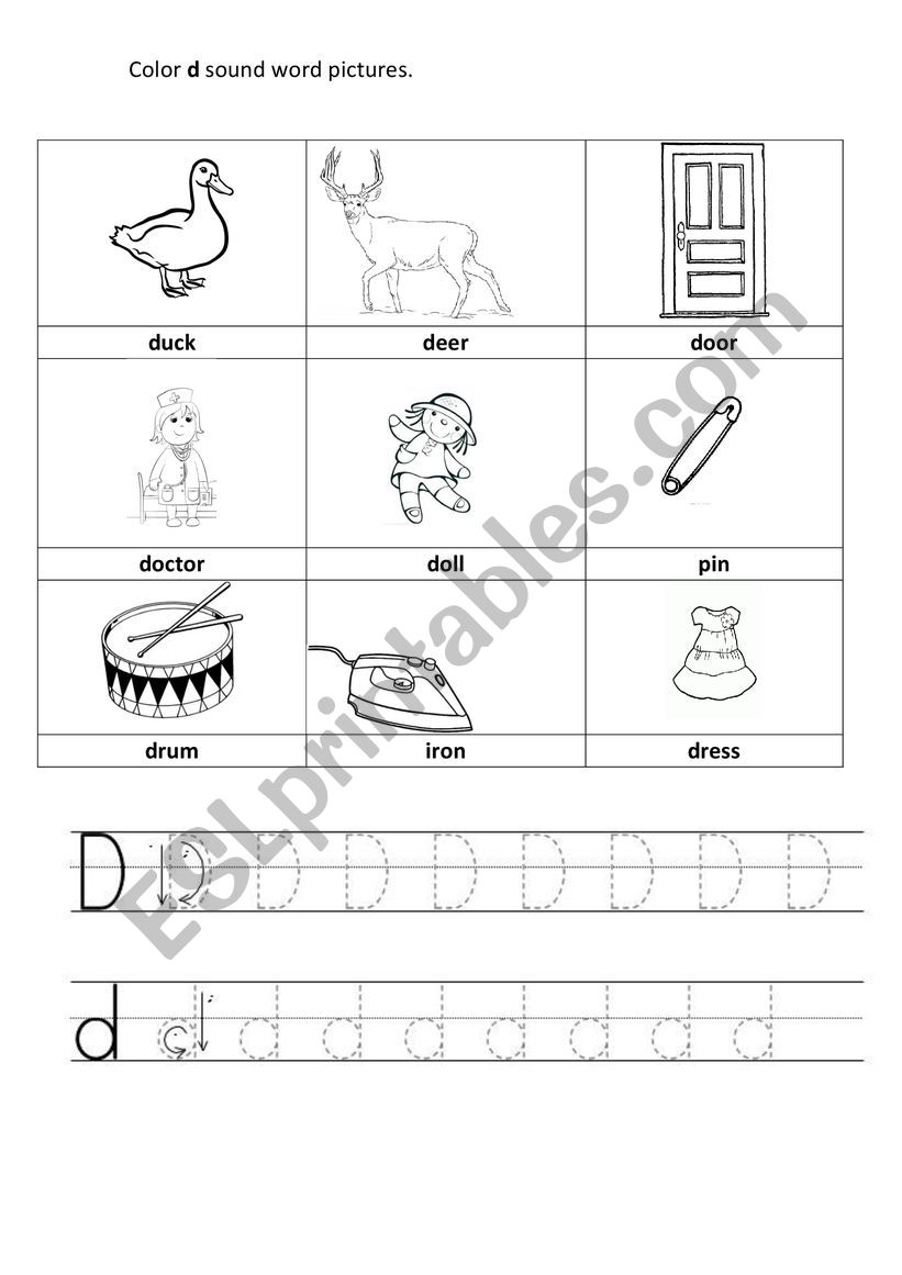 Letter D worksheet