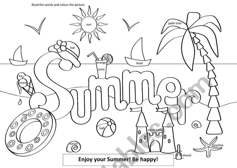 Summer words worksheet
