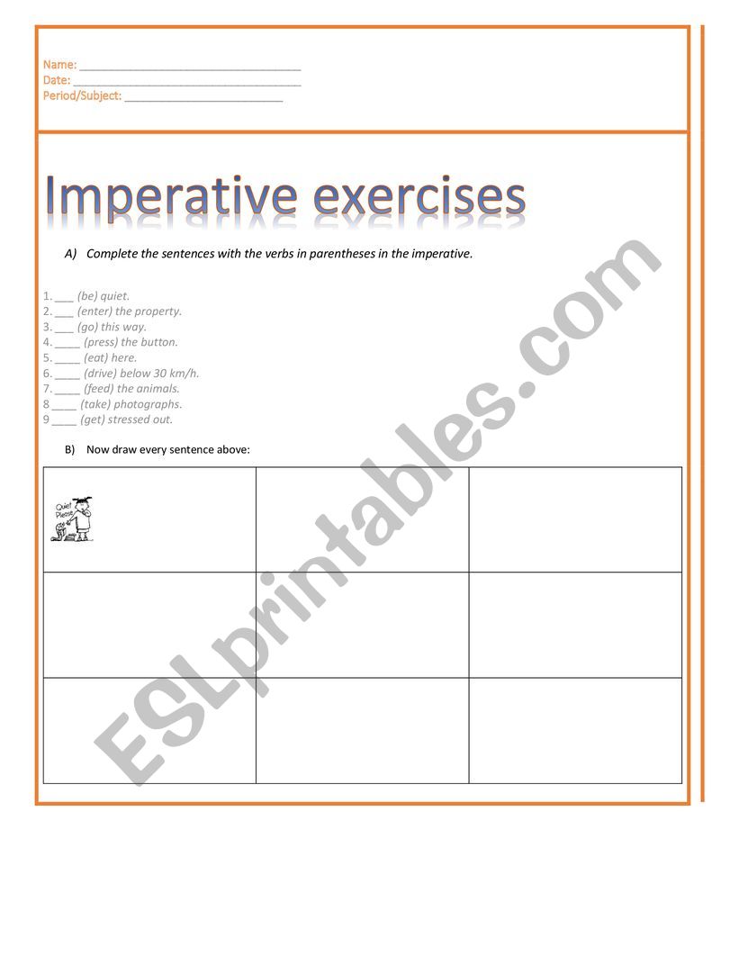 Imperative! worksheet