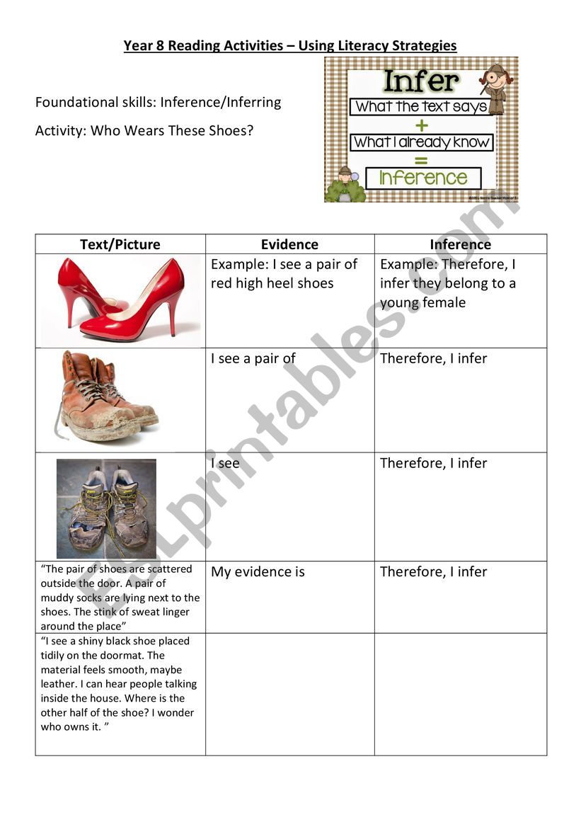 Visual Inference worksheet