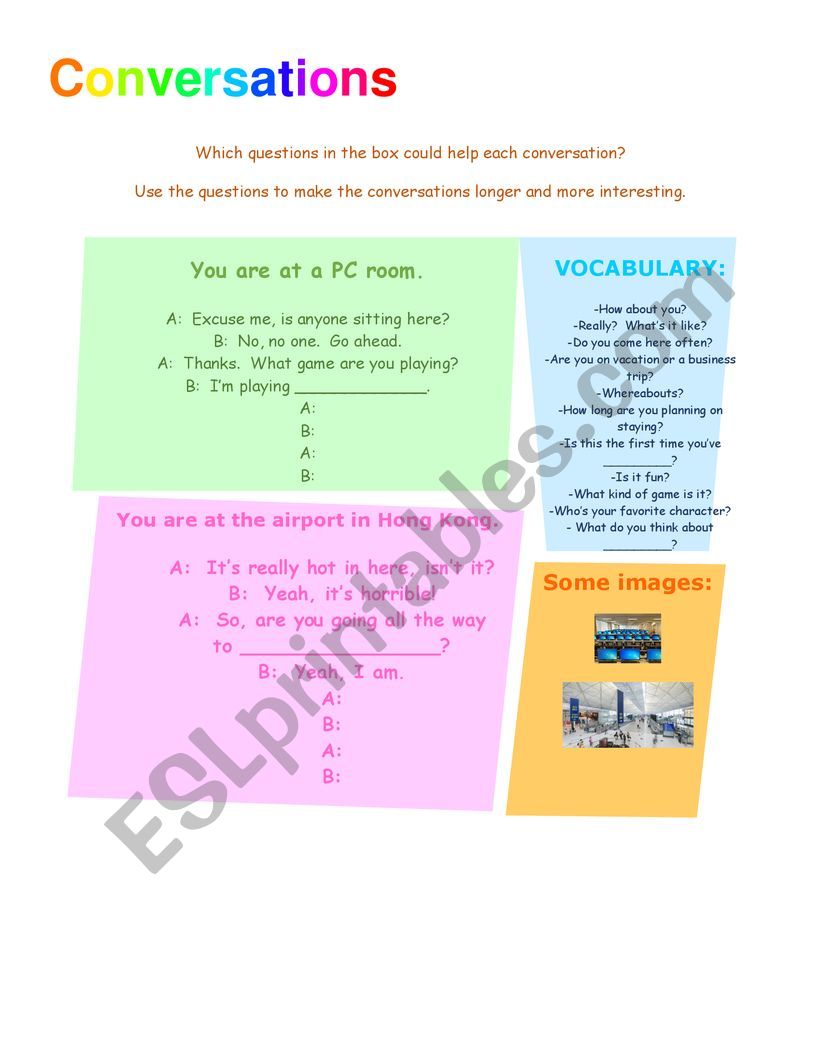 Conversations worksheet