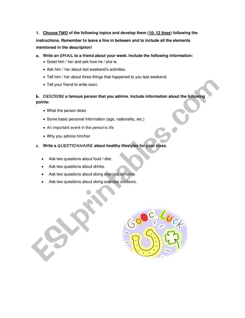 Intermediate compositions worksheet