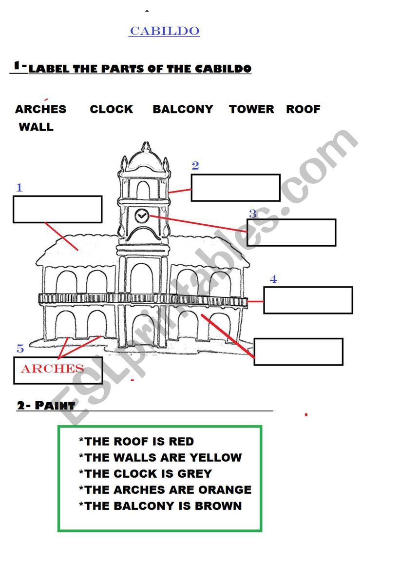 THE CABILDO worksheet