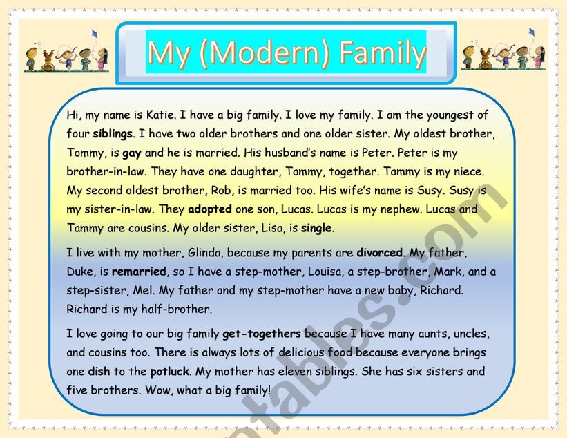 A Modern Family worksheet