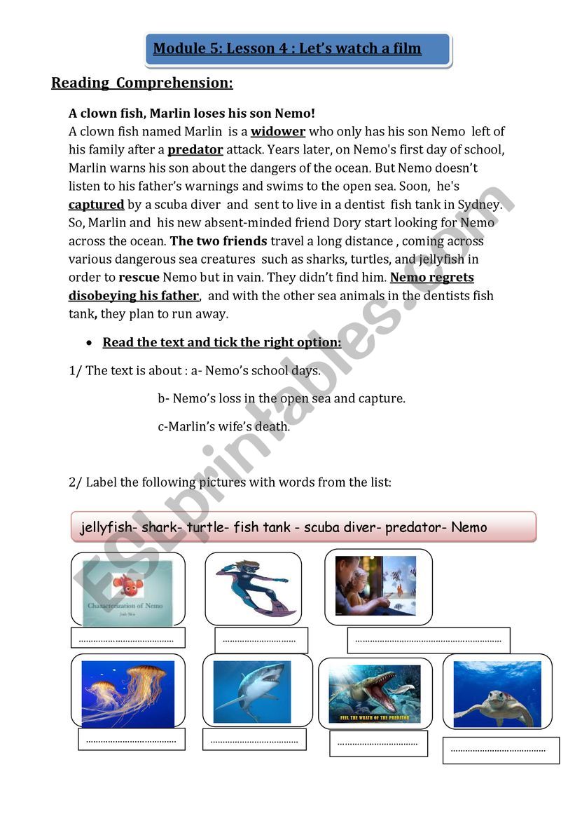 LetÃ¯Â¿Â½s watch a film worksheet