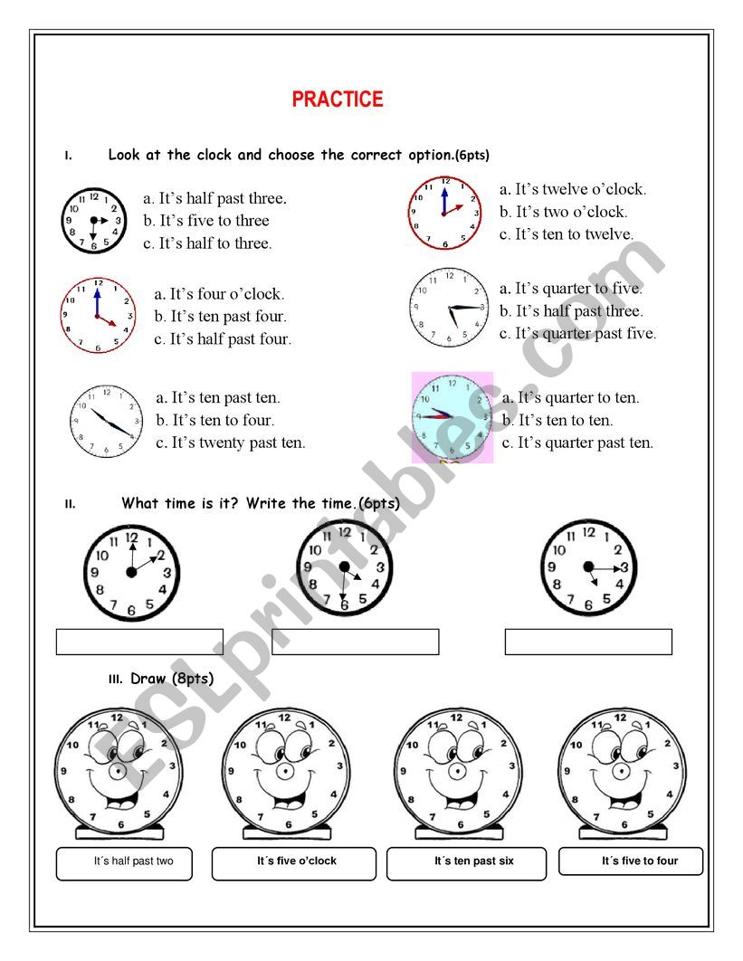 WHAT TIME IS IT? worksheet