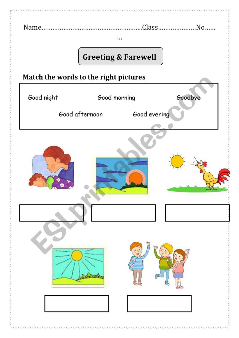 Greeting & Farewell worksheet