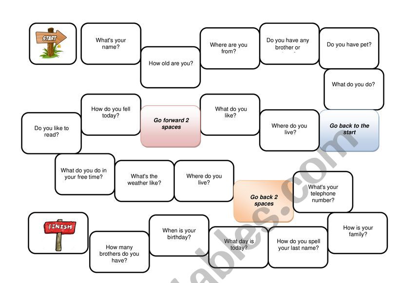 Review Board Game worksheet