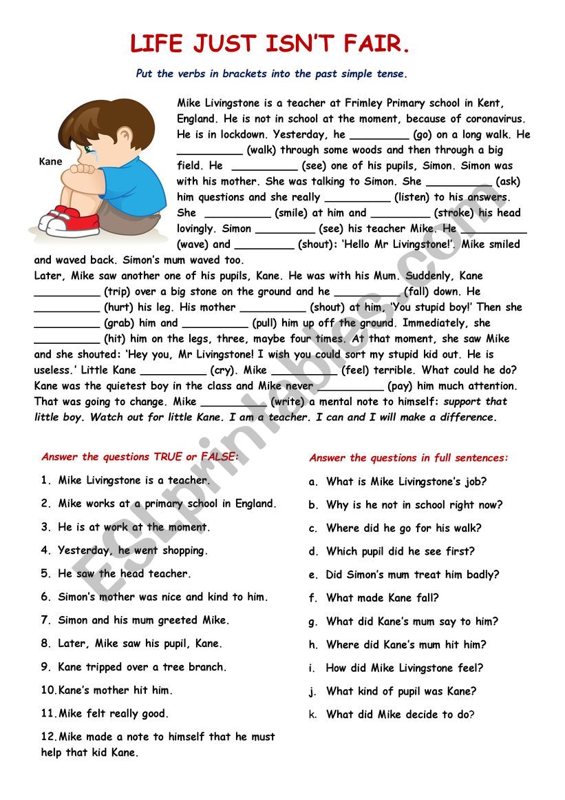 RC: Life just isnÃ¯Â¿Â½t fair worksheet