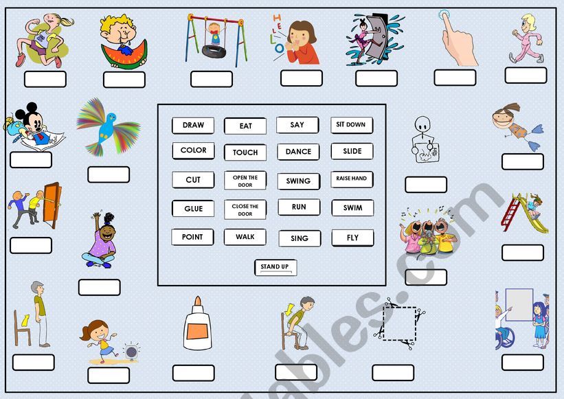 Actions Match worksheet