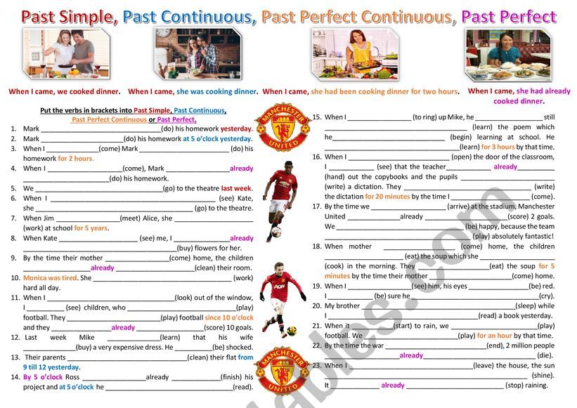 Past Tenses Consolidation worksheet