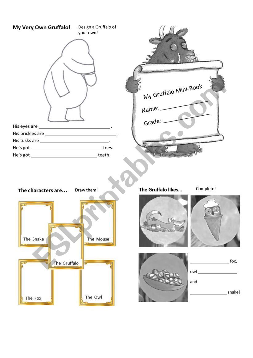 The Gruffalo Mini Book worksheet