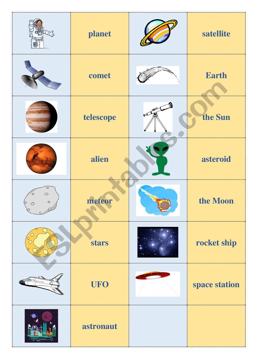 Space (domino) worksheet